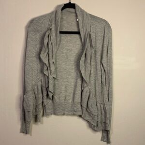 Rebecca Taylor Open Front Ruffle Cardigan